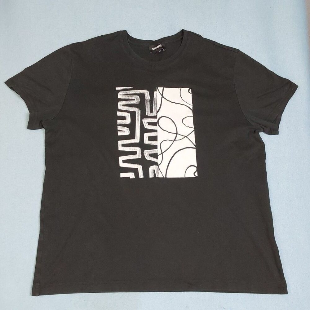 Express Scribble Graphic T-Shirt black size xtra large XL
